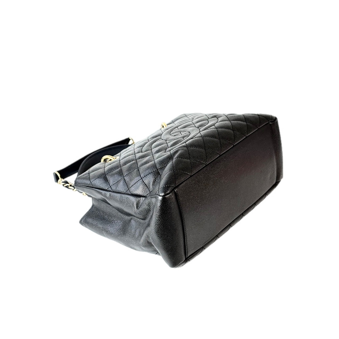 Chanel Gst Tote Bag Black Caviar Gold