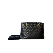 Chanel Gst Tote Bag Black Caviar Gold