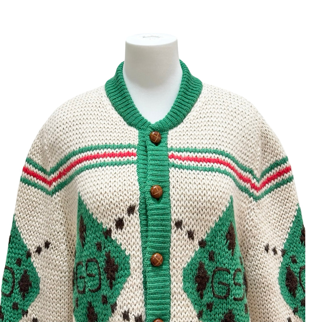Gucci Alpaca Wool Green Cardigan #S