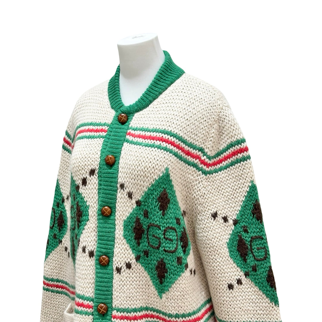 Gucci Alpaca Wool Green Cardigan #S