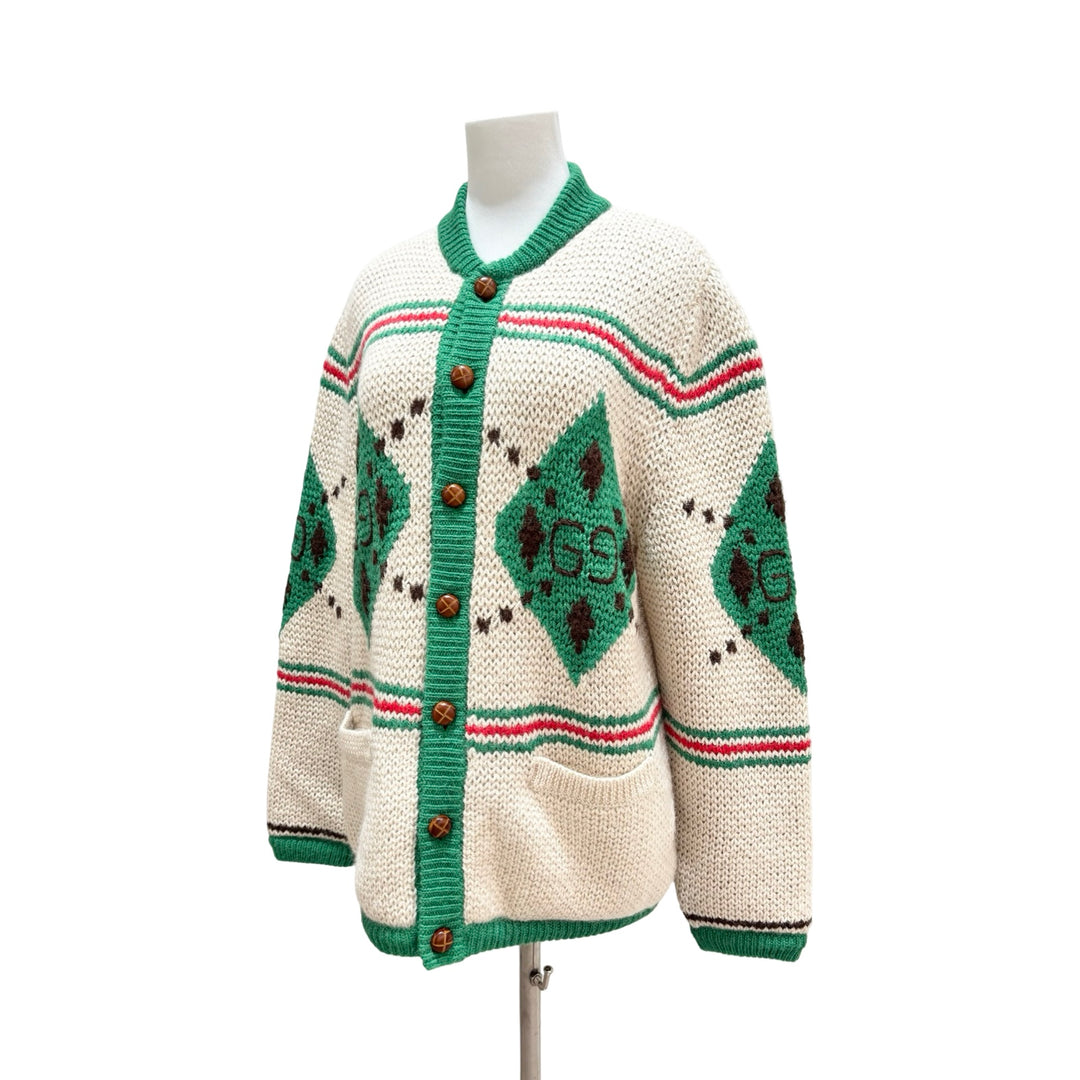 Gucci Alpaca Wool Green Cardigan #S