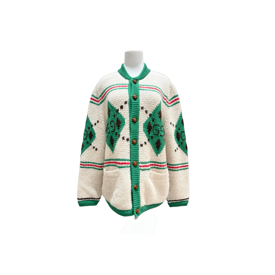 Gucci Alpaca Wool Green Cardigan #S
