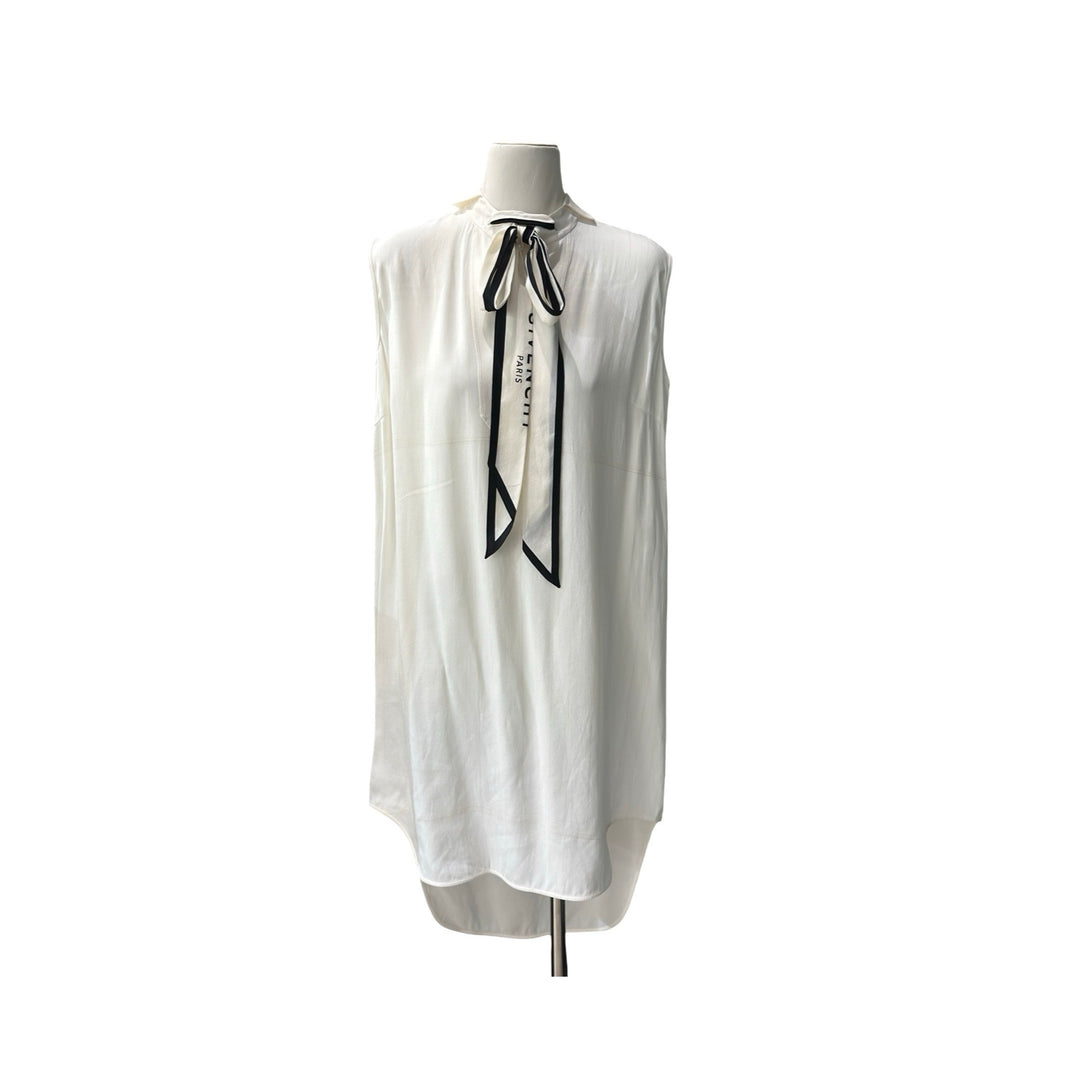 Givenchy Sleeveless Tunic-Style White Dress 38#