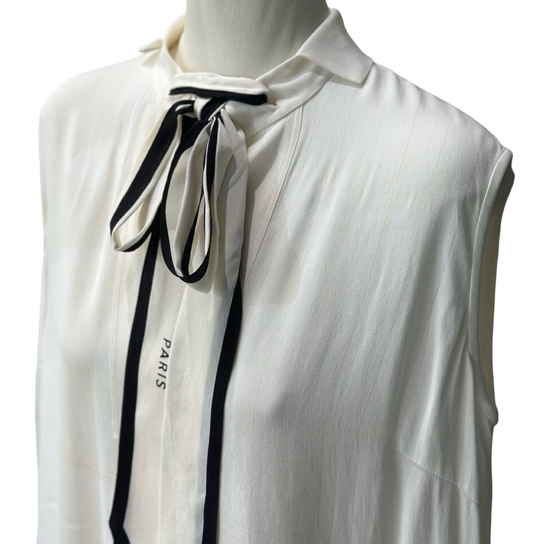 Givenchy Sleeveless Tunic-Style White Dress 38#