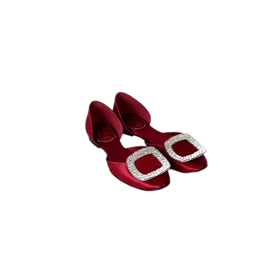 Roger Vivier Red Ballet Flats Shoes #34