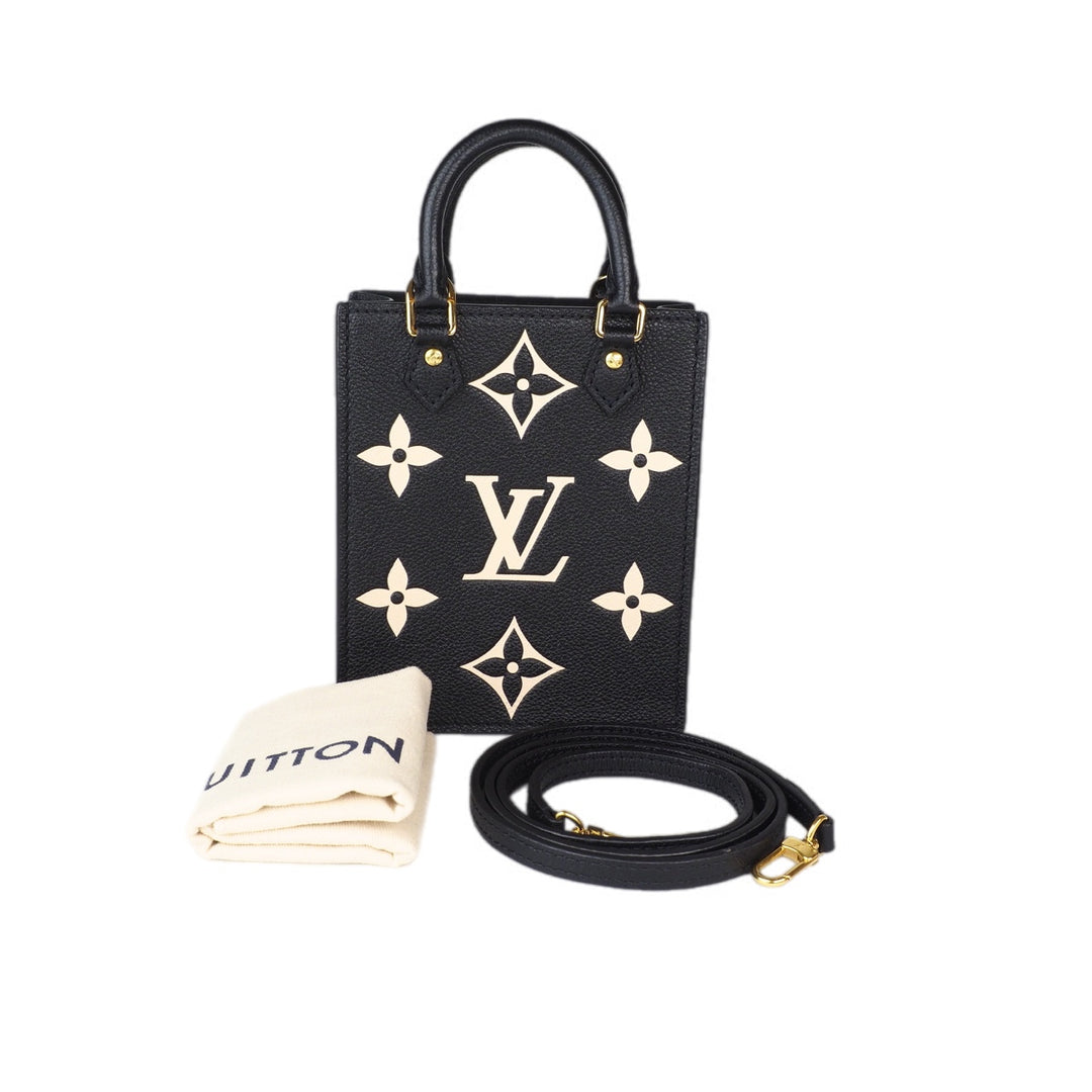 Louis Vuitton Petit Sat Plat Mini Black Leather Bag