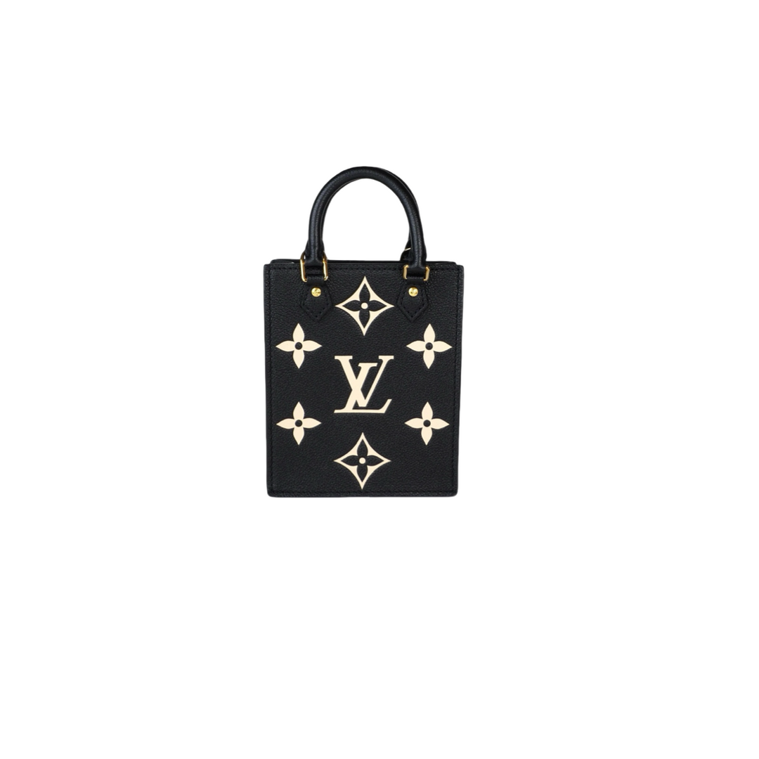 Louis Vuitton Petit Sat Plat Mini Black Leather Bag