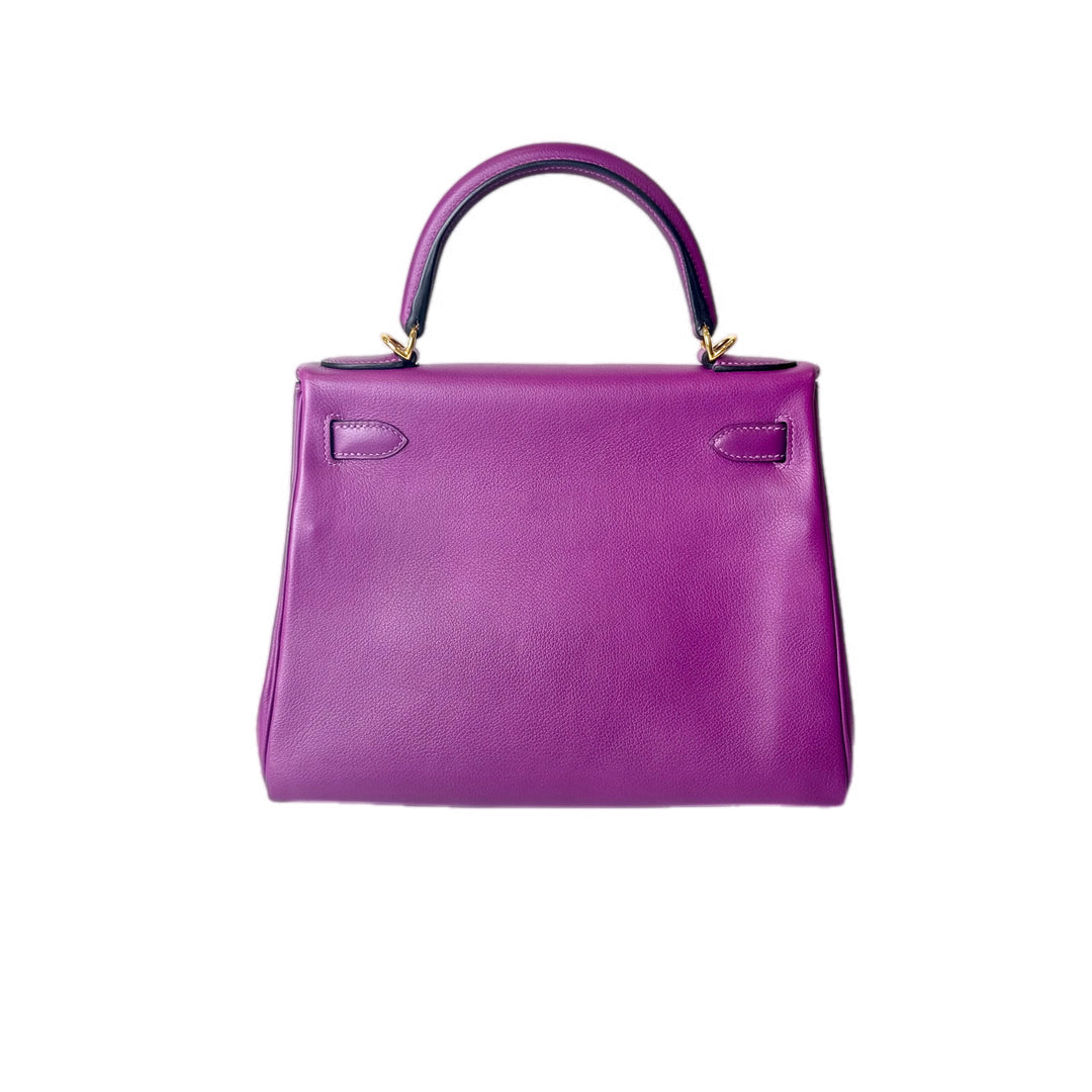 Hermes Kelly 28cm Bag P9 Purple evercolor