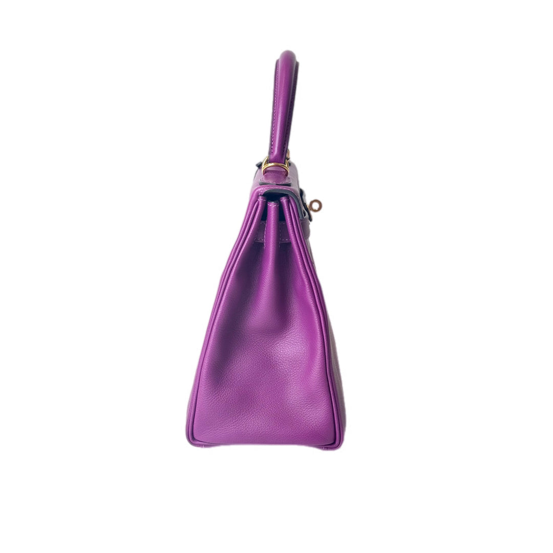 Hermes Kelly 28cm Bag P9 Purple evercolor