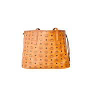 MCM Brown Reversible Liz Shopper In Visetos Tote Bag