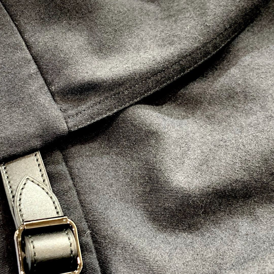 Hermes Long Flared Skirt Black Wool #38