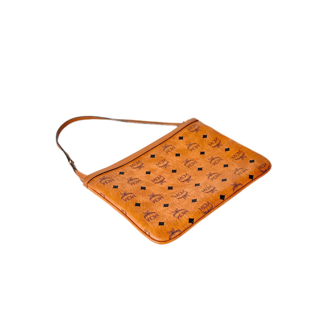 MCM Brown Reversible Liz Shopper In Visetos Tote Bag