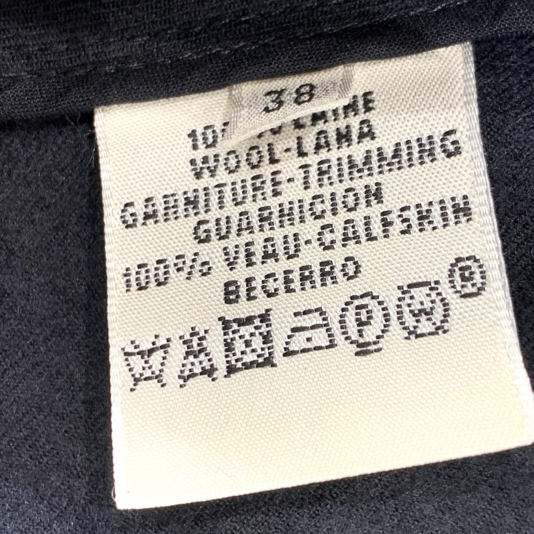 Hermes Long Flared Skirt Black Wool #38