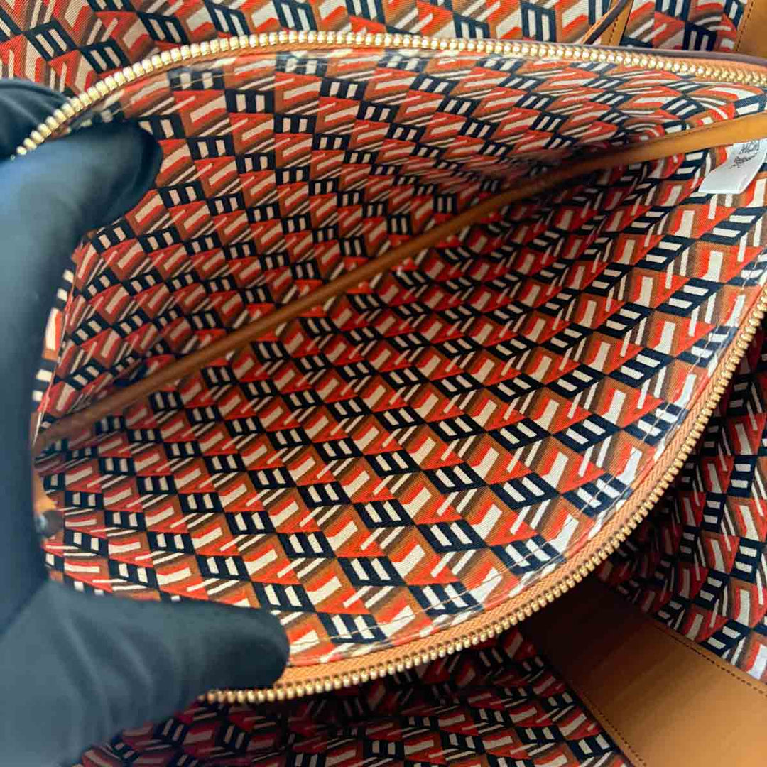 MCM Brown Reversible Liz Shopper In Visetos Tote Bag