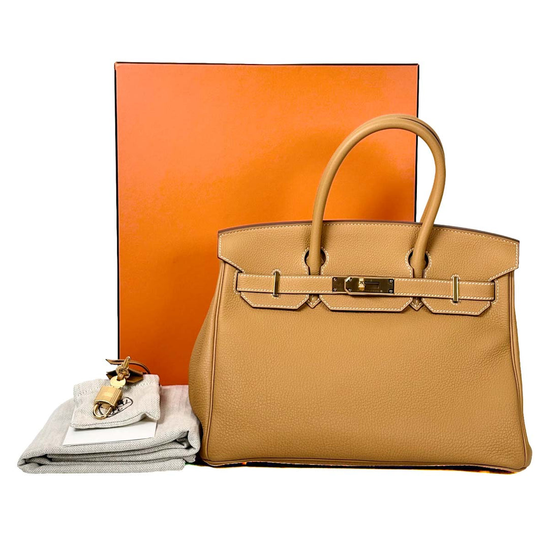 Hermes Birkin 30cm Bag Togo Sand Gold