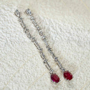 Natural Ruby Diamond Earrings D1.35CT,d0.128CT 18K