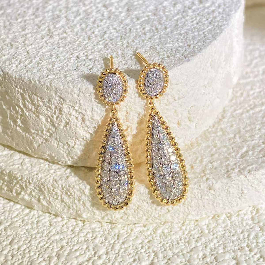Natural White Diamond Earrings 0.82ct, 18K