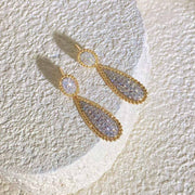 Natural White Diamond Earrings 0.82ct, 18K