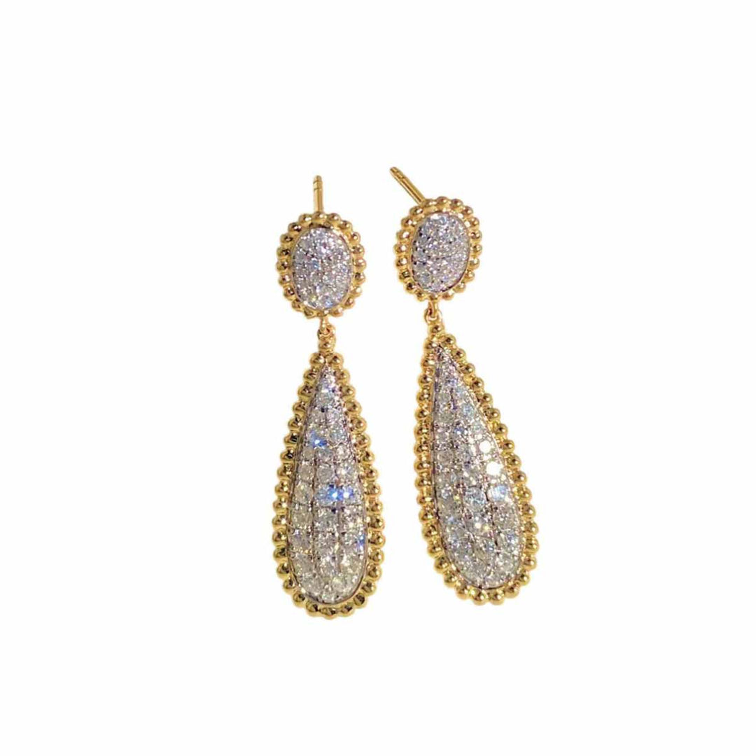 Natural White Diamond Earrings 0.82ct, 18K