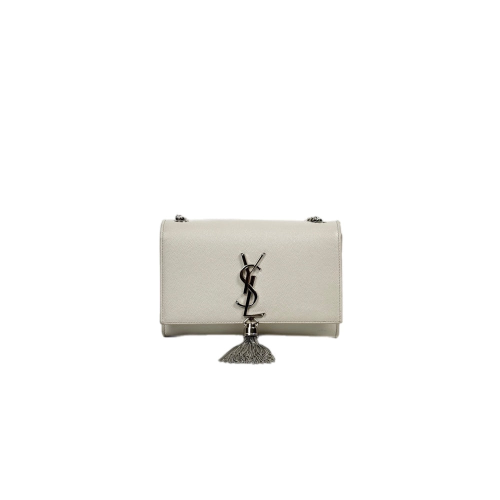 YSL White Kate Tassel Small 20cm Bag
