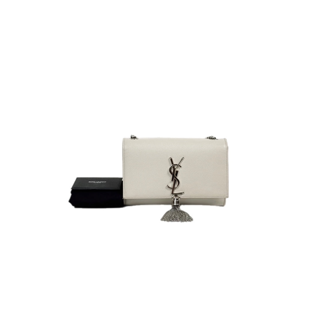 YSL White Kate Tassel Small 20cm Bag