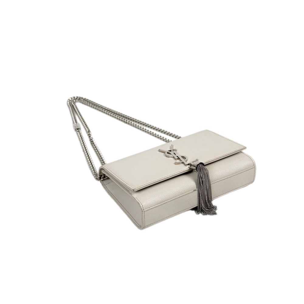 YSL White Kate Tassel Small 20cm Bag