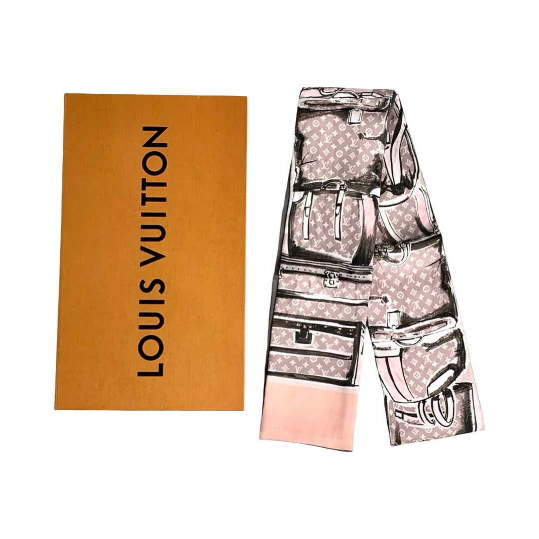 Louis Vuitton Pink Silk Long Twilly