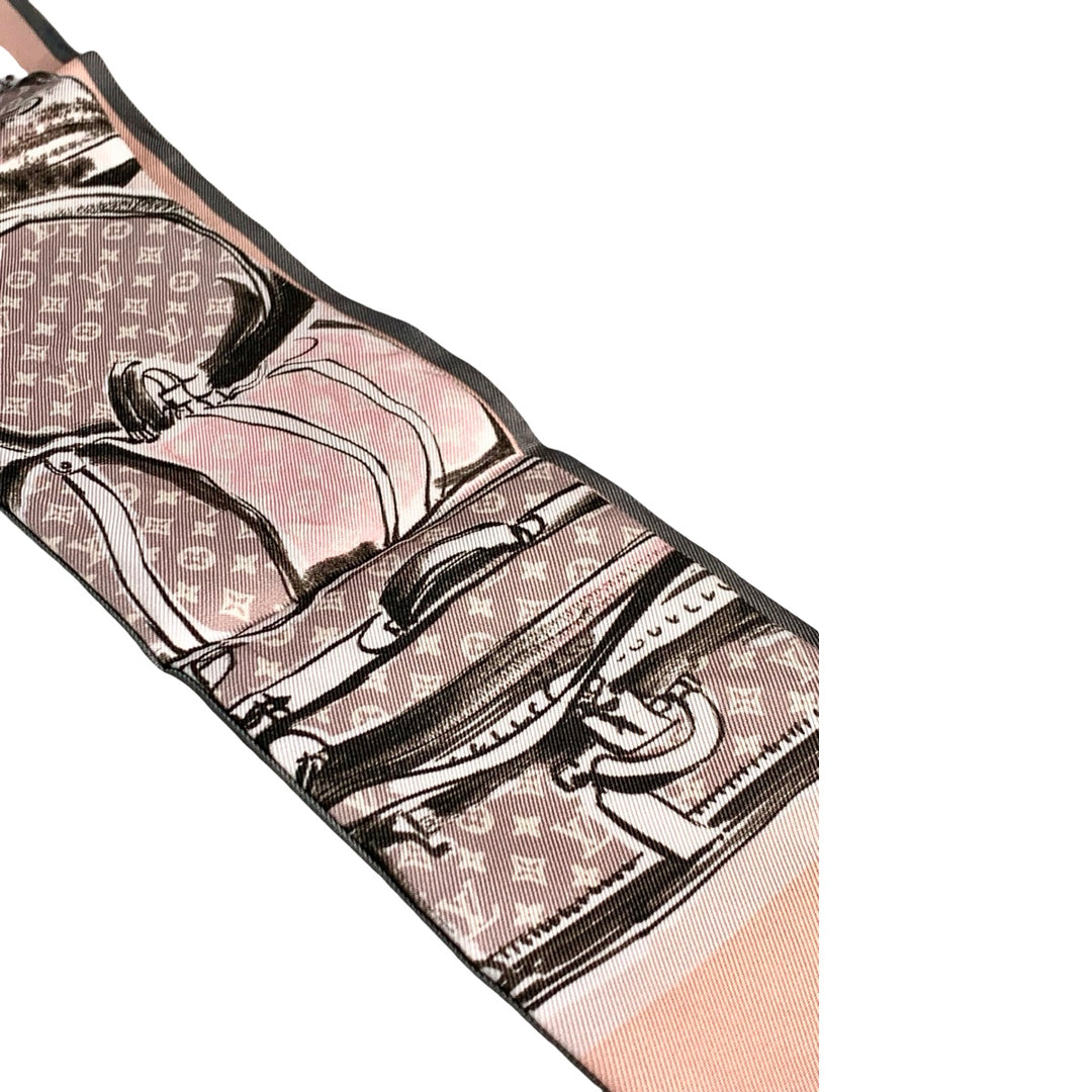 Louis Vuitton Pink Silk Long Twilly