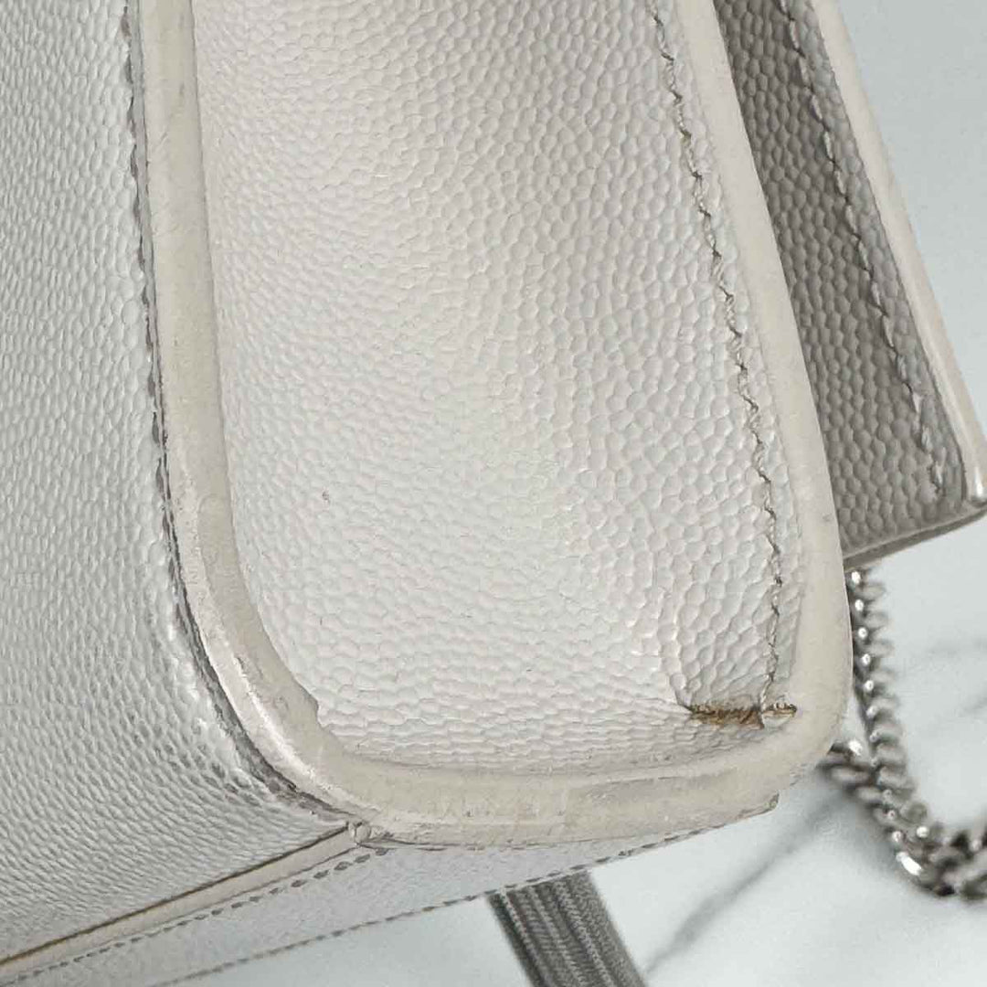 YSL White Kate Tassel Small 20cm Bag