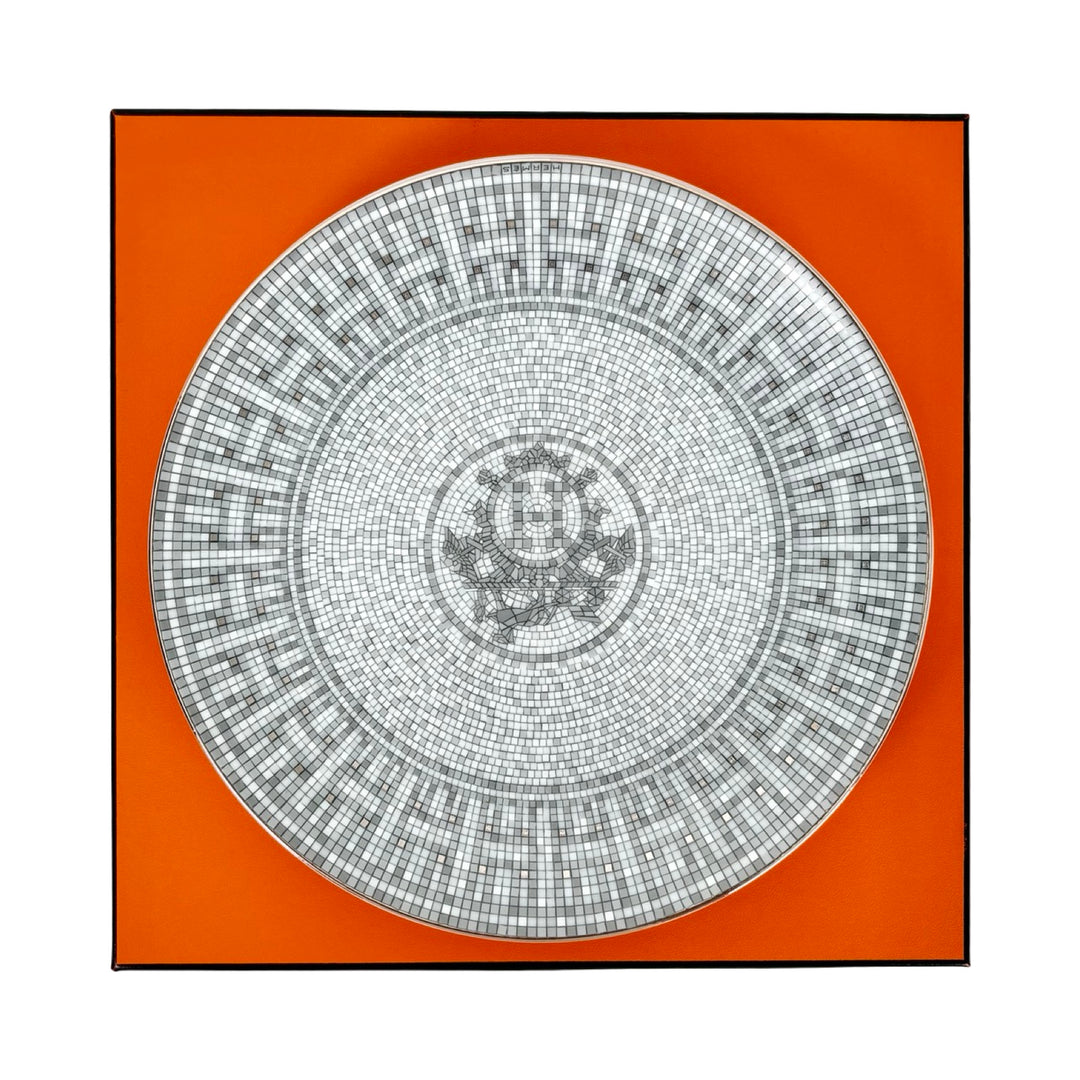 Hermes Assiette Dessert Mosaique AU 24 Platinum Plate