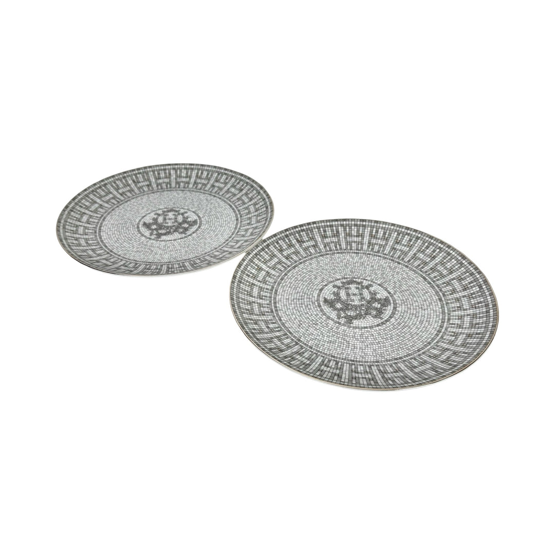 Hermes Assiette Dessert Mosaique AU 24 Platinum Plate