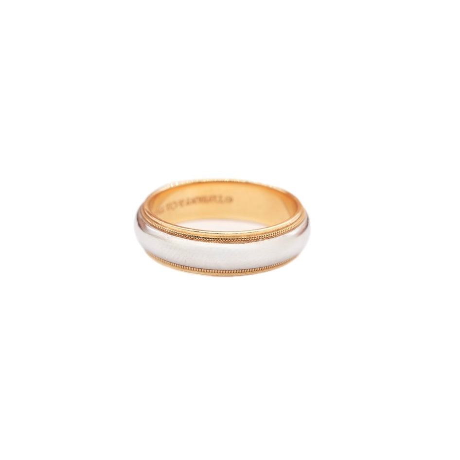 Tiffany Milgrain Classic 18K+Pt950 Ring