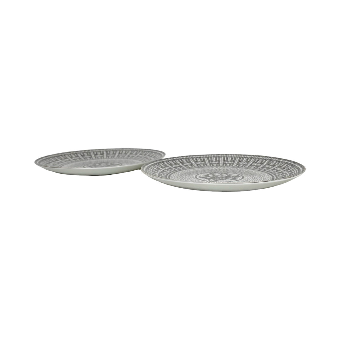 Hermes Assiette Dessert Mosaique AU 24 Platinum Plate