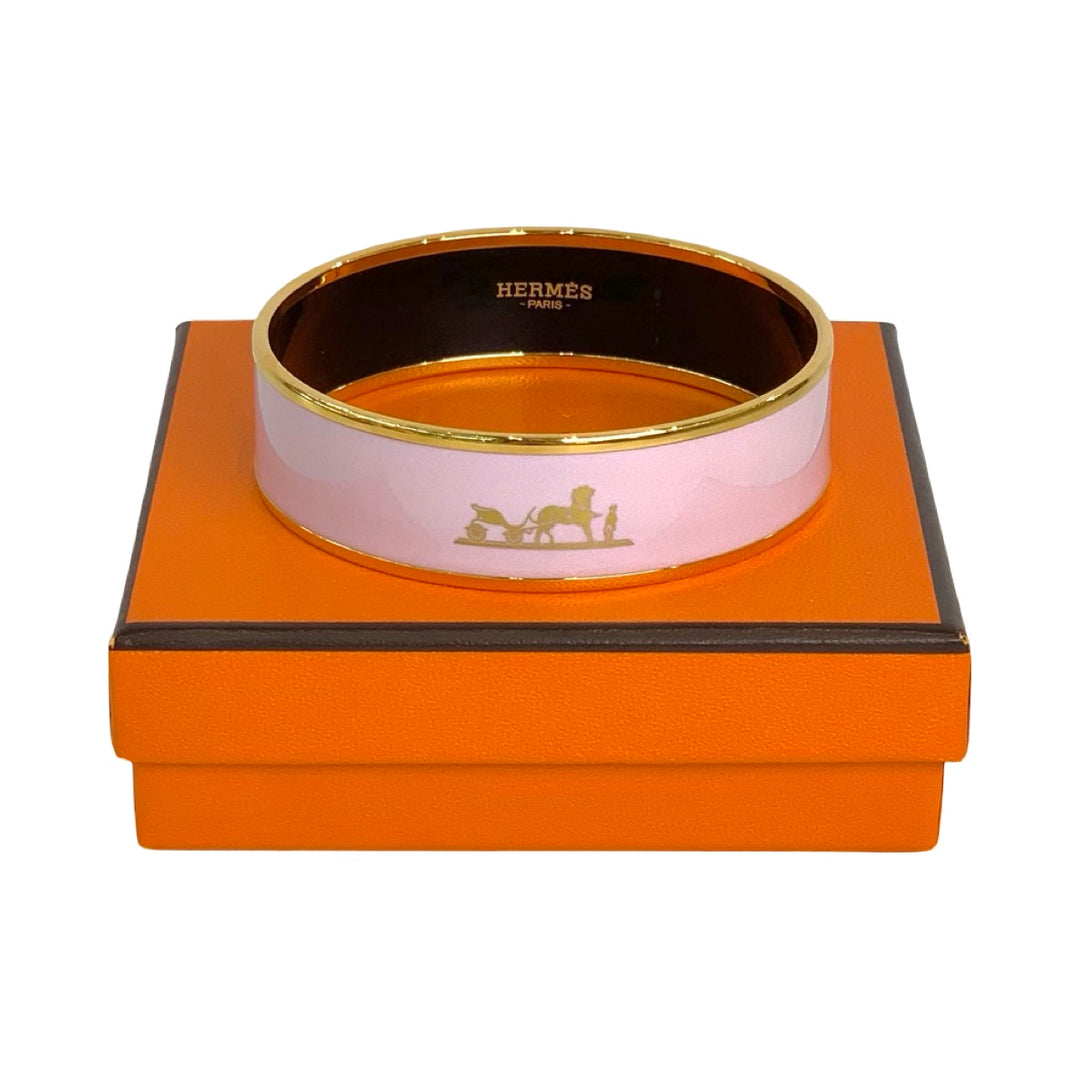 Hermes Pink Wide Bangle