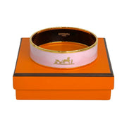 Pre-owned Hermes Pink Wide Bangle in Gold-Plated Metal - photo 2