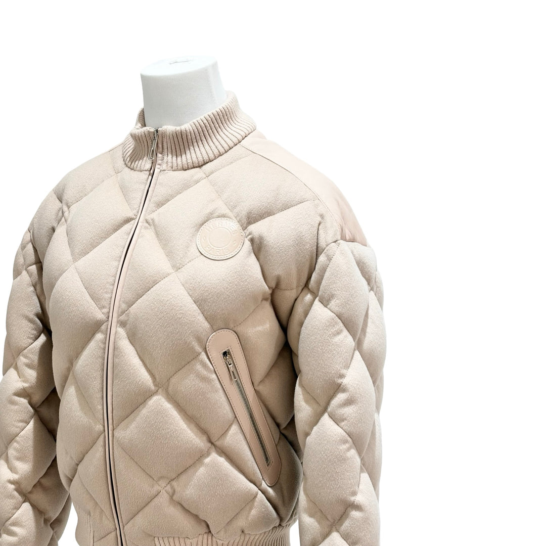 Hermes Beige Short Puffer Jacket #38