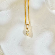 Natural Yellow Diamond Stone Necklace 0.47ct Diamond 0.12ct —18K Gold