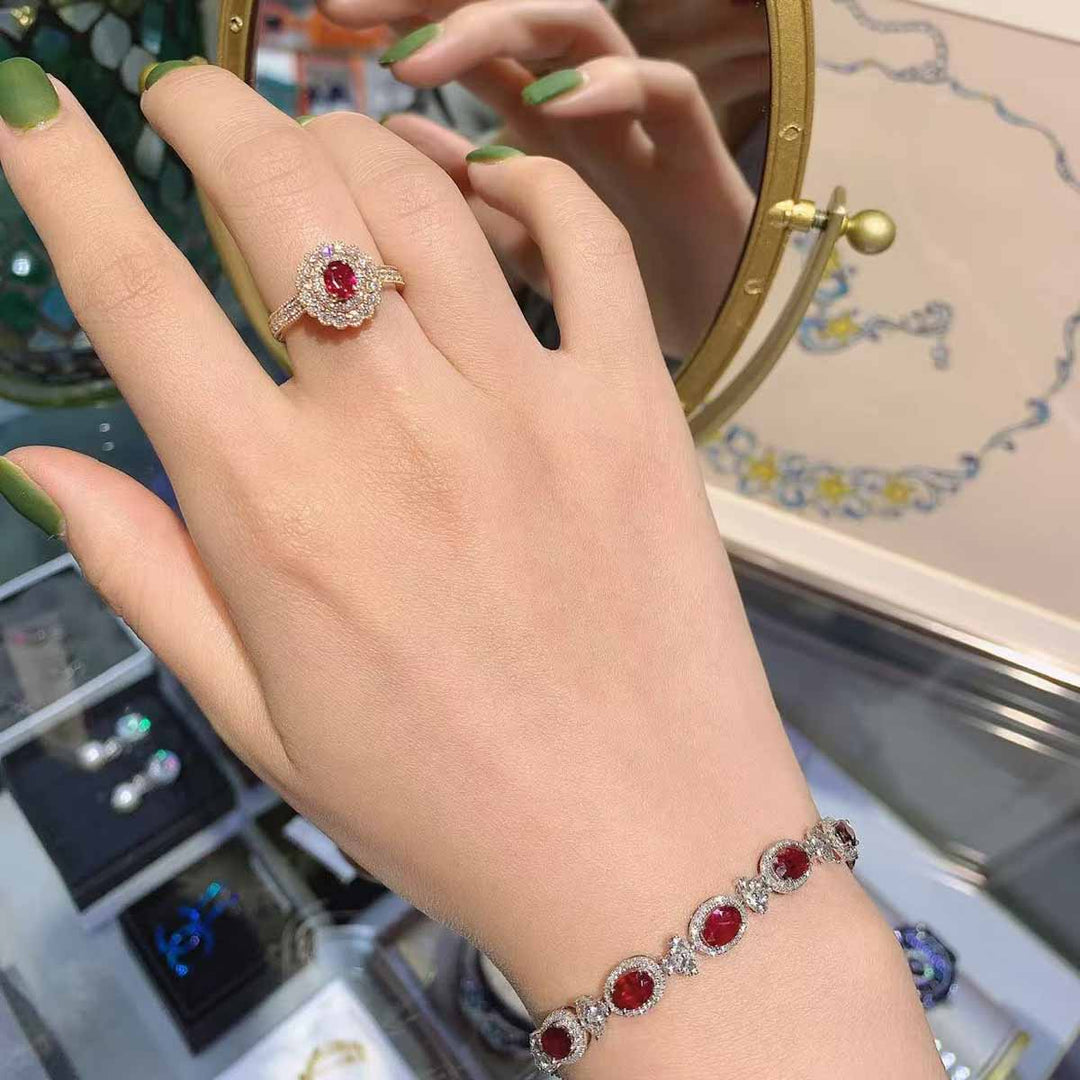 No Heat Natural Pigeon Blood Ruby Diamond Ring D:0.5ct d:0.62ct – 18K Gold Unheated