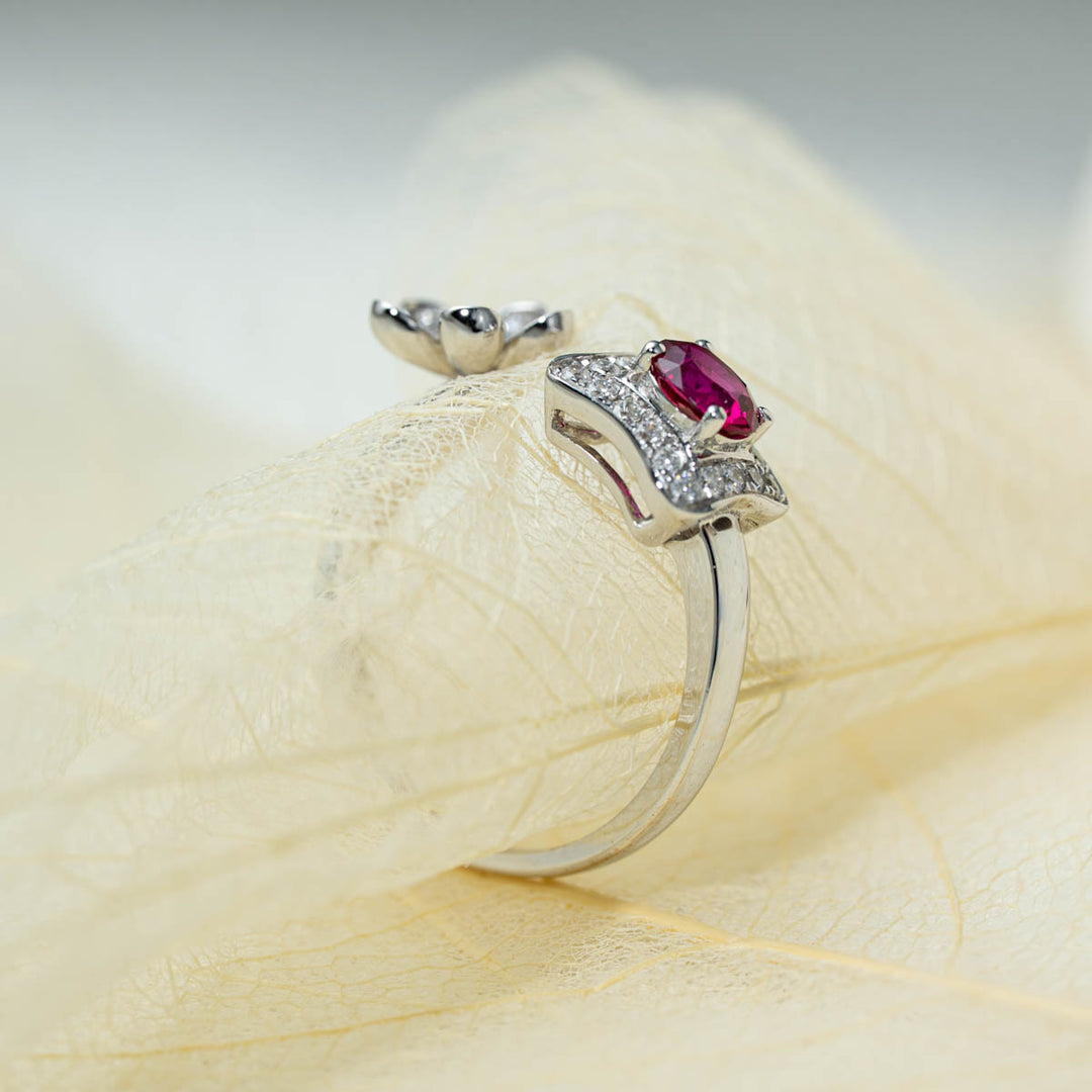 No Heat Natural Ruby Diamond Ring D:0.45ct d:0.227ct – 18K Gold Unheated