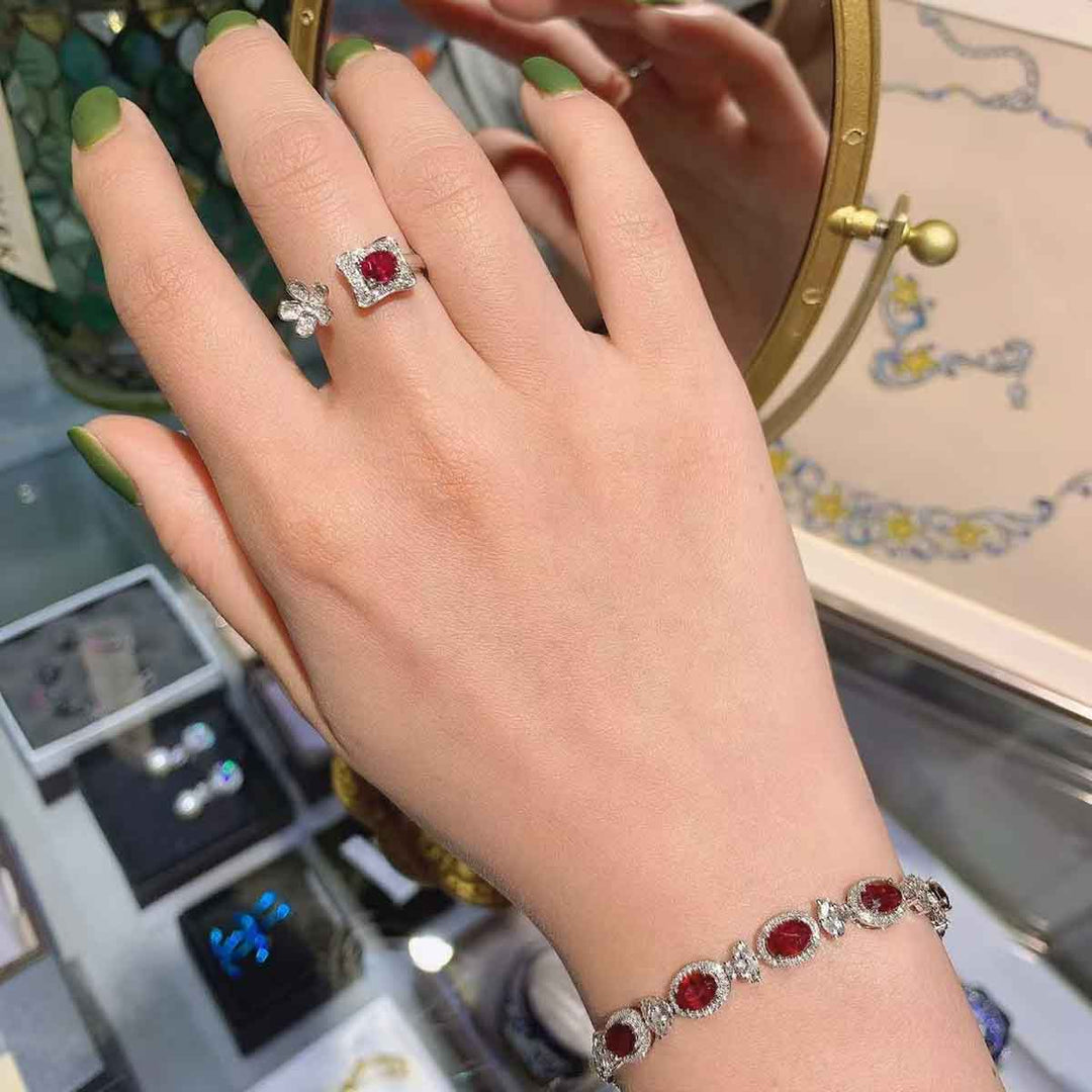 No Heat Natural Ruby Diamond Ring D:0.45ct d:0.227ct – 18K Gold Unheated