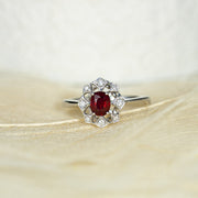 Natural Diamond Ruby Ring. D:0.67ct d:0.08ct 18K No Heat Pigeon Blood