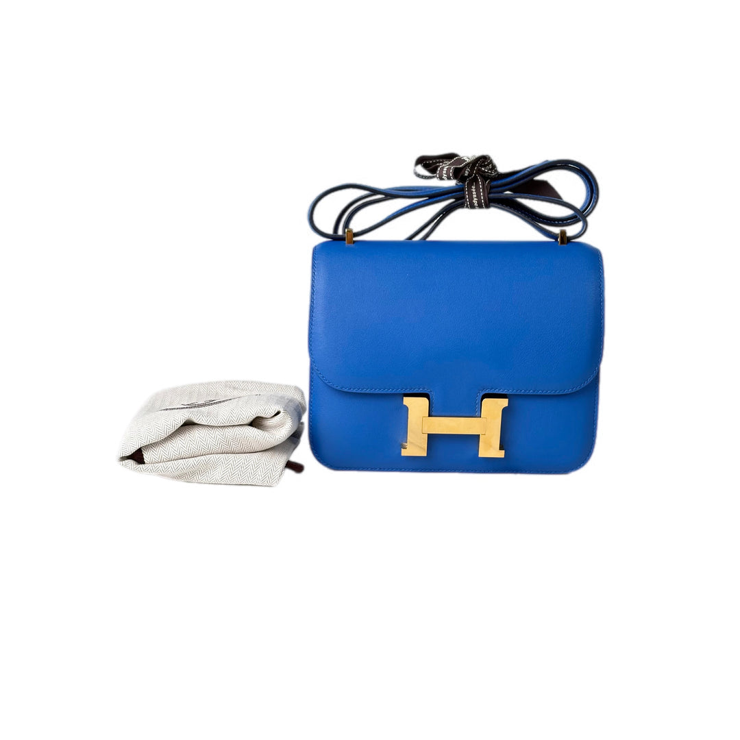 Hermes Constance Mini Bag  Blue Swift GHW