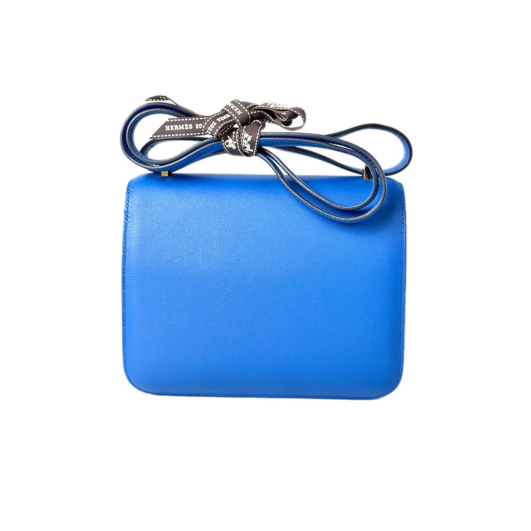 Hermes Constance Mini Bag  Blue Swift GHW