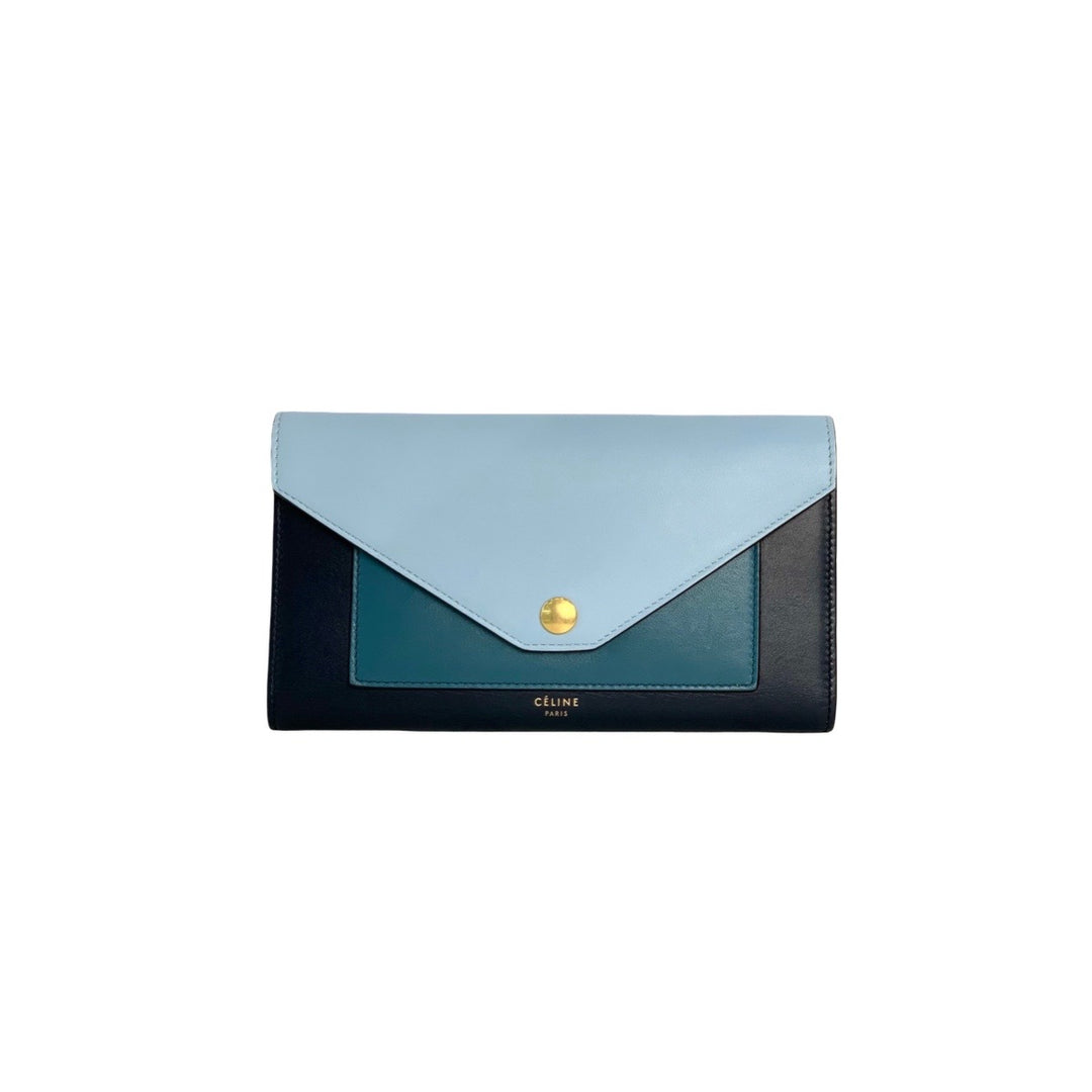 Celine Blue Pocket Envelope Wallet