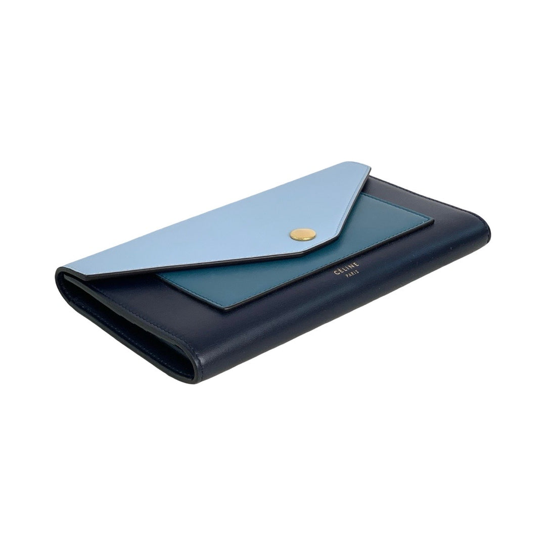 Celine Blue Pocket Envelope Wallet