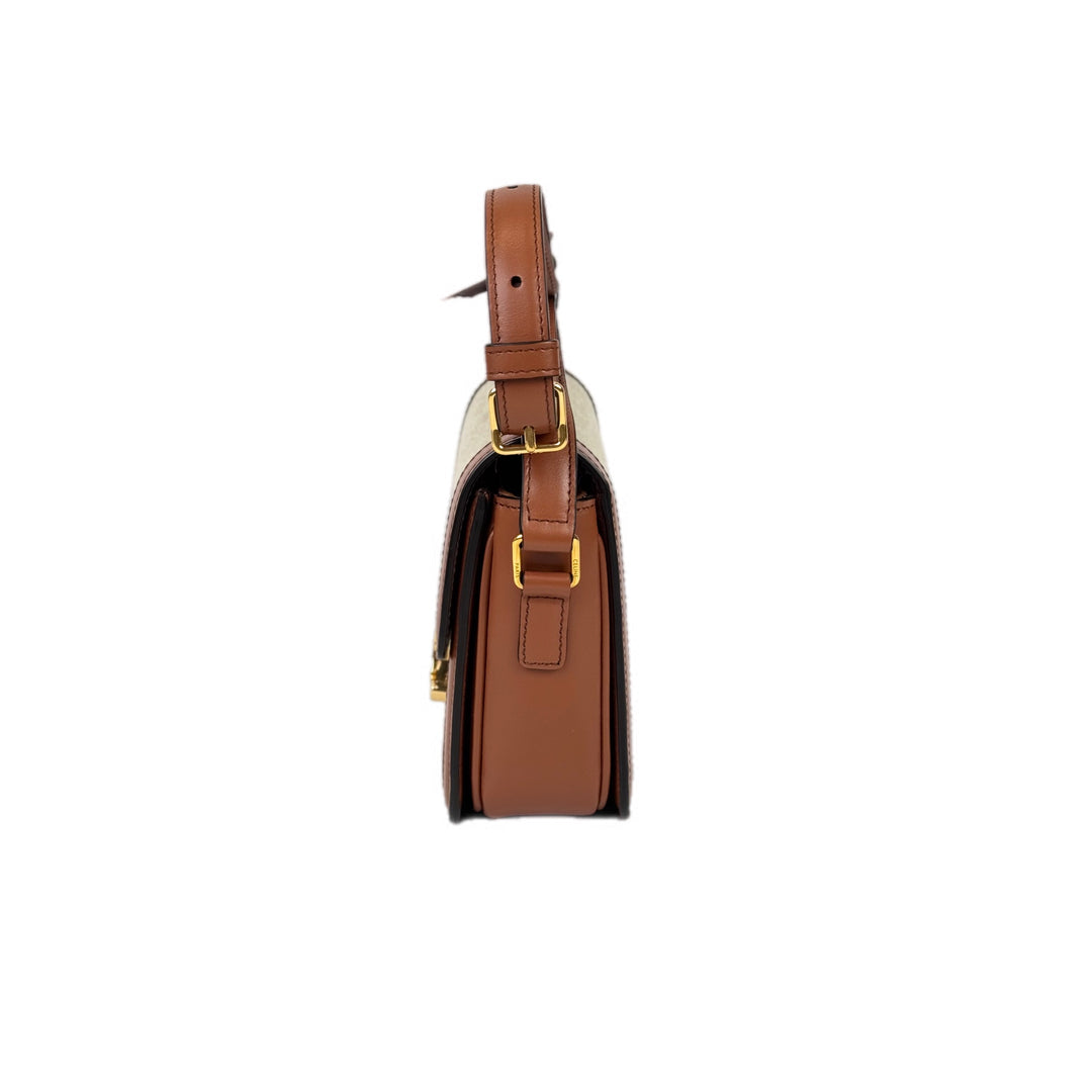 Celine Triomphe Teen 18.5cm Brown Canvas