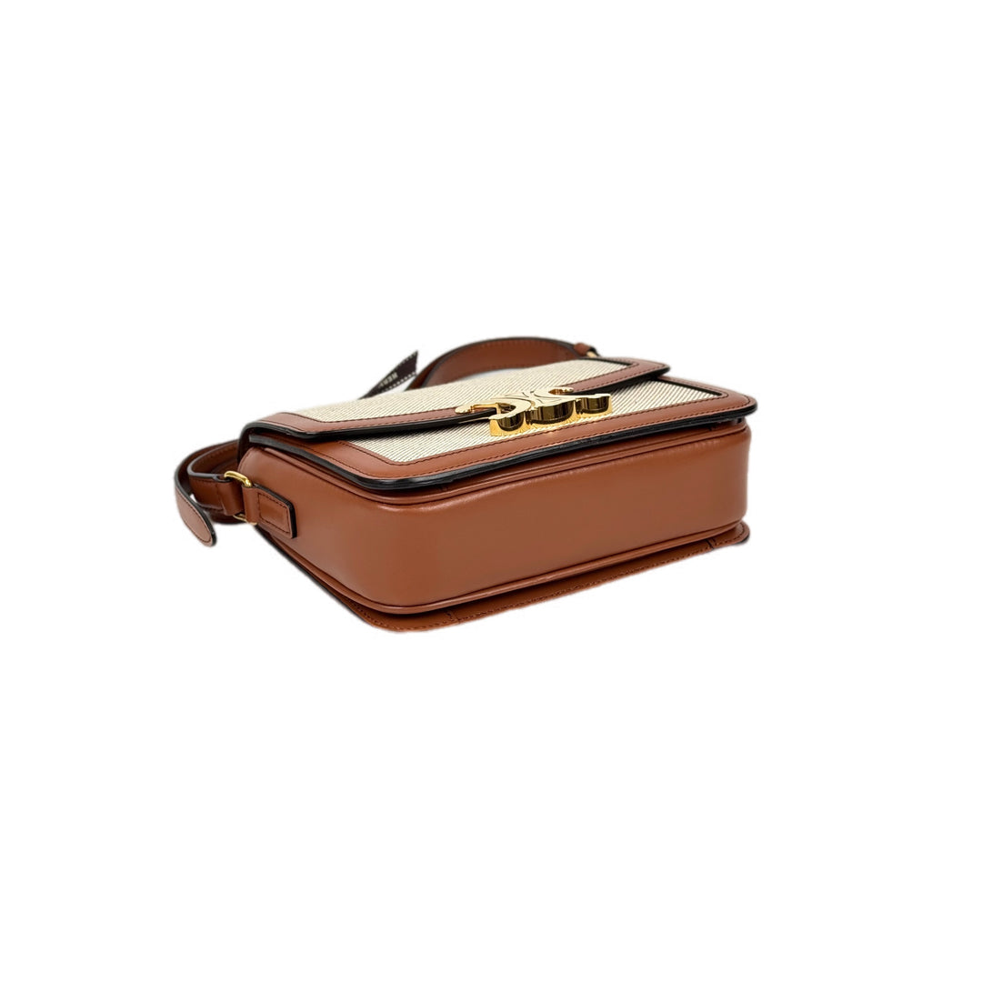Celine Triomphe Teen 18.5cm Brown Canvas