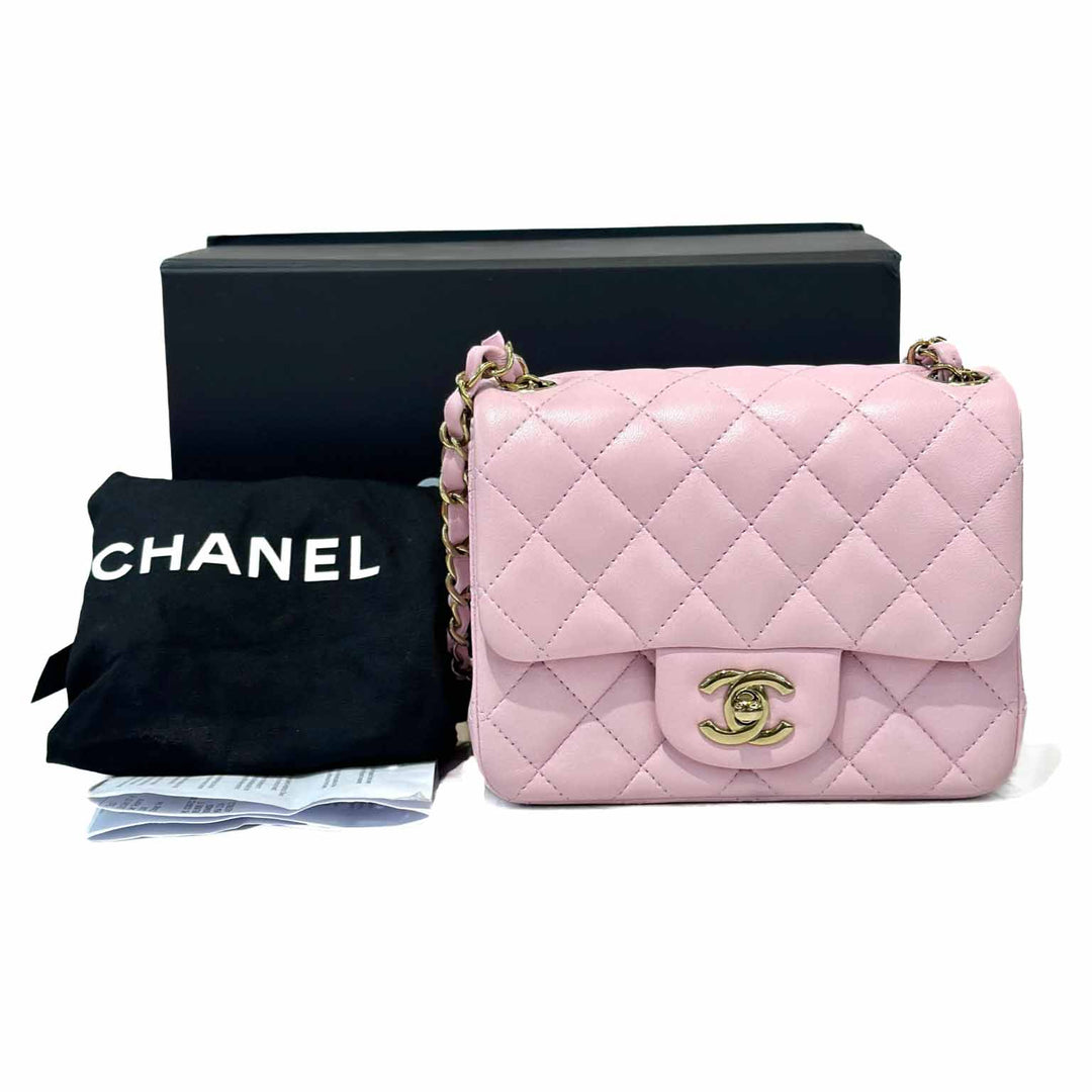 Chanel Pink Mini Square Classic Flap