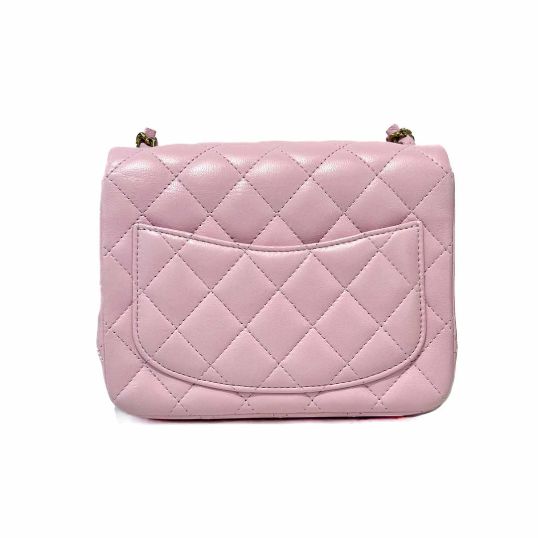 Chanel Pink Mini Square Classic Flap