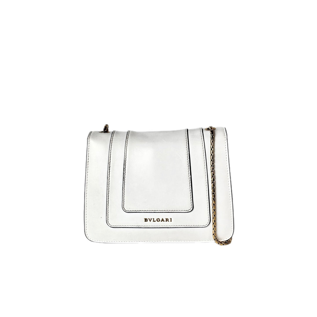 Bvlgari Serpenti Bag Cross Body Mini White Calfskin